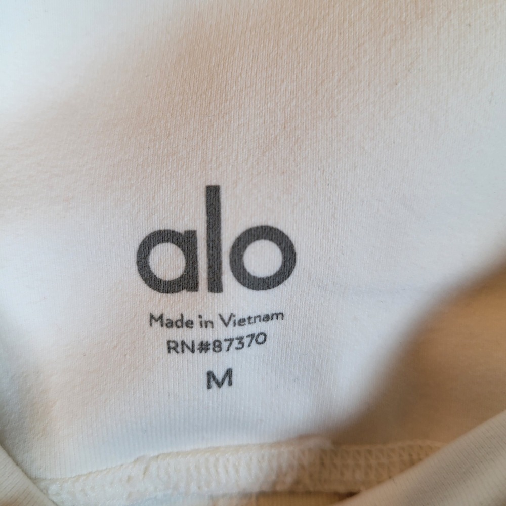 Alo Yoga Women High Waist Moto Mesh Panel Leggings Size Medium White Yoga Gym - Picture 2 of 10